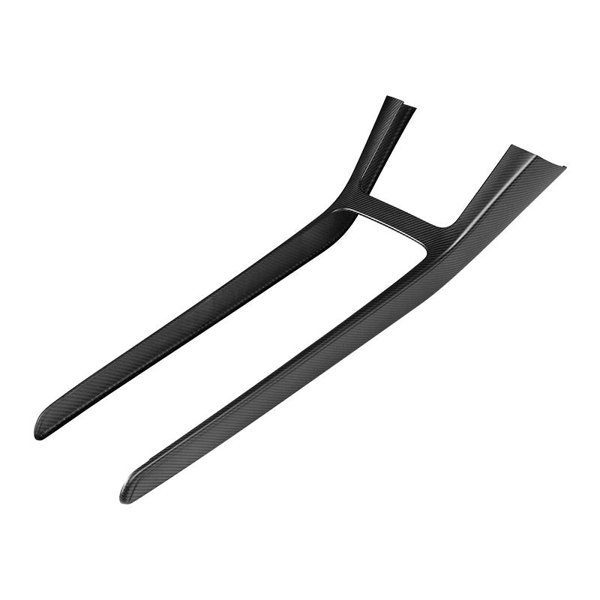 Real Dry Carbon Fiber Center Console Trim Panel with Matte & Glossy Finishes for Tesla Model Y (2021–2025.03)