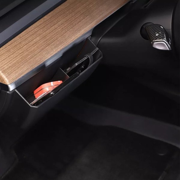 ABS Driver-Side Dash Panel Storage Box with 3M Adhesive for Tesla Model 3 / Model Y (LHD)