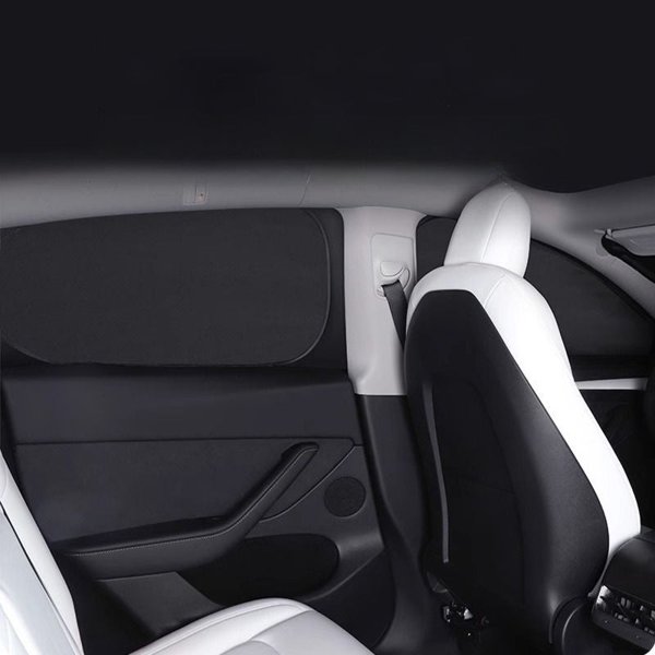 Dual-Layer Side Window Sunshades in Black & Silver for Tesla Cybertruck