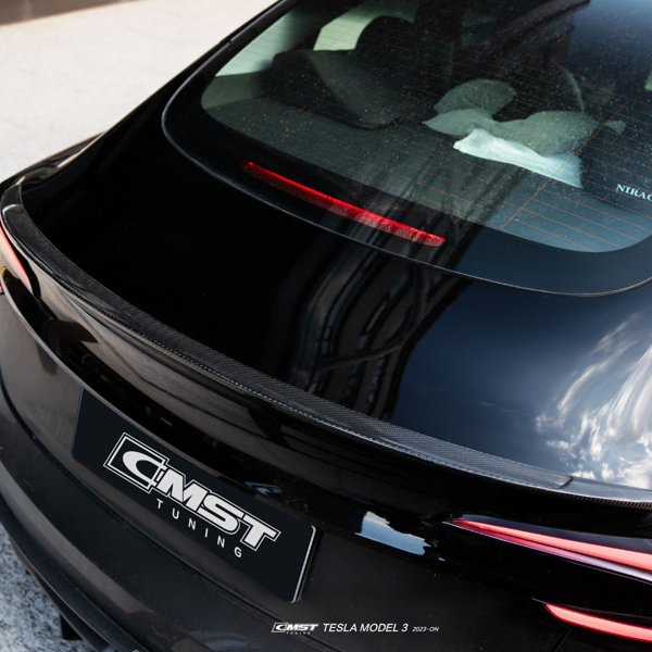 Hand-Layered Carbon Fiber Rear Trunk Spoiler Lip with 3 Finishes for Tesla Model 3 Highland / Performance