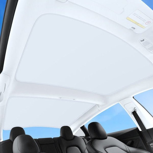 2-Piece Glass Roof Sunshade Set with Clip-In Install for Tesla Model 3 Highland