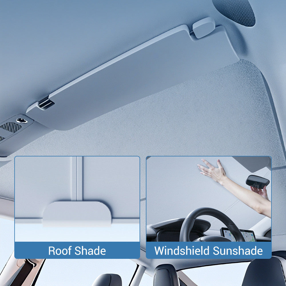 Roof Buckles and Windshield Placement - TESVX Roof & Windshield Sunshade Set
