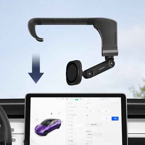 15W Magnetic Wireless Charging Phone Mount with Single- & Double-Arm Options for Tesla Model 3 / Model Y