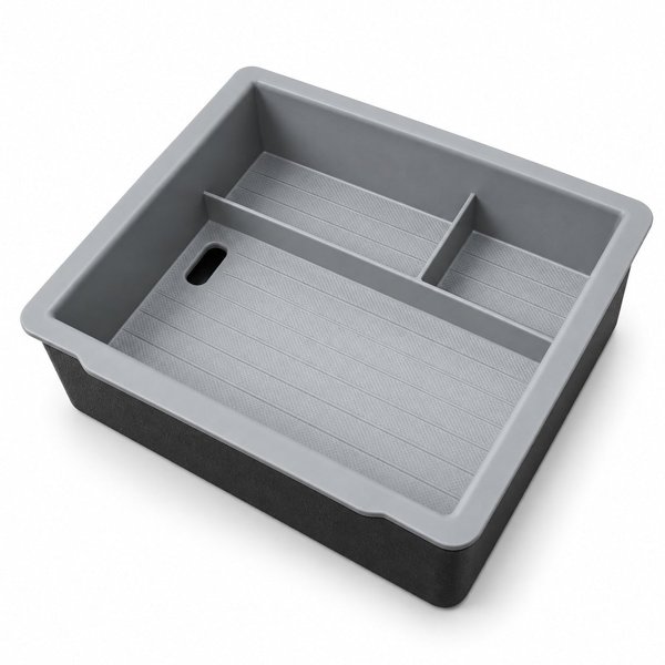 Double-Layer Armrest Storage Organizer with Drop-In Fit for Tesla Model 3 Highland / Model Y Juniper