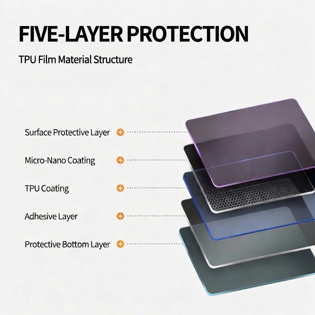 Diagram of the five TPU protection film layers