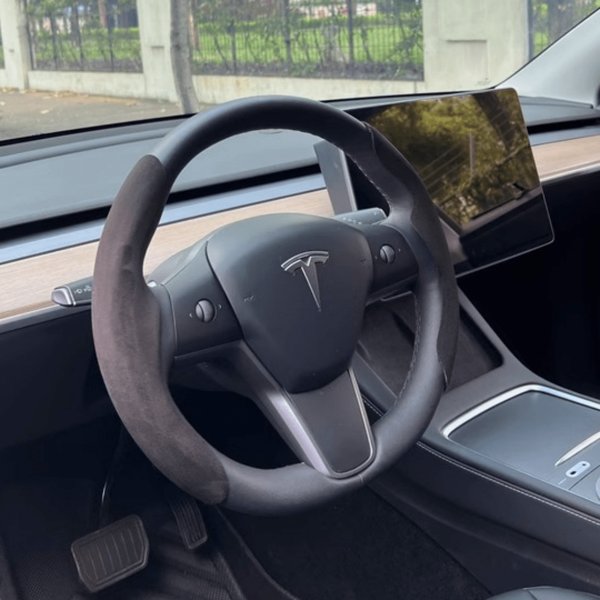 Suede Steering Wheel Cover in 4 Colors for Tesla Model 3 / Model Y
