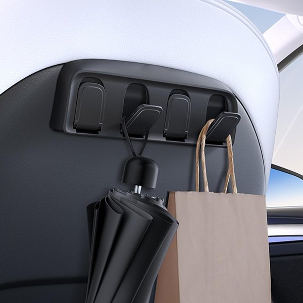 2-Piece Hidden Folding ABS Seat Back Hooks for Tesla Model 3 / Model Y