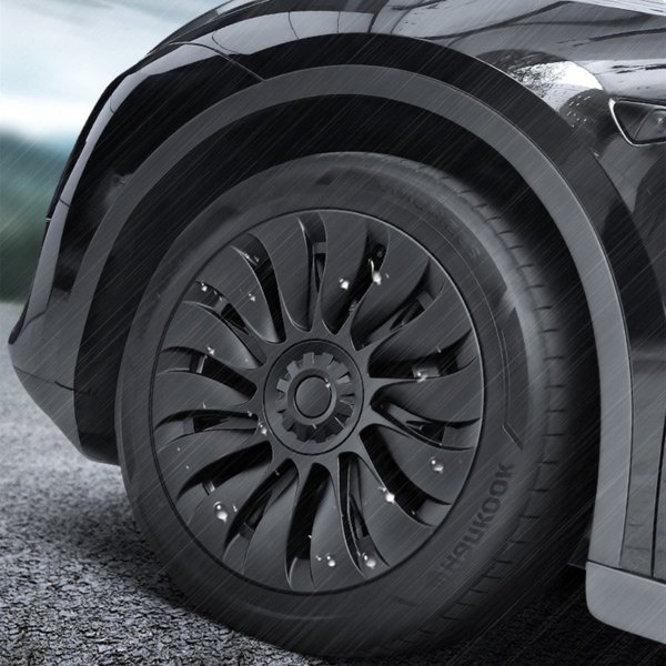 19 / 20-Inch 4-Piece Uberturbine Wheel Covers in Matte Black or Graphite Gray for Tesla Model Y