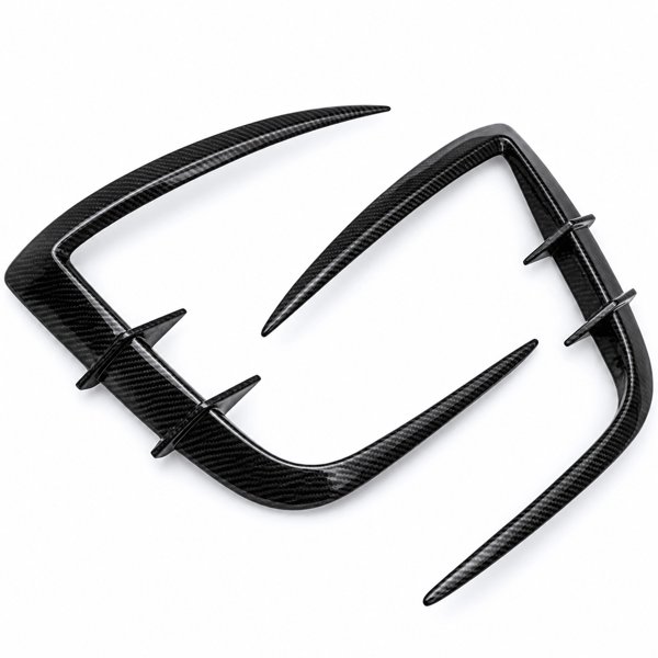 Carbon Fiber Front Intake Air Blade Trim with Glossy & Matte Finishes for Tesla Model Y Juniper / Model YL