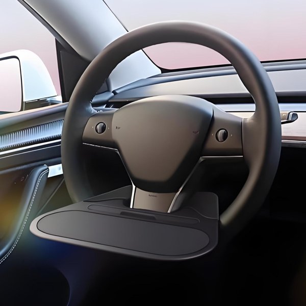 Silicone & ABS Steering Wheel Mini Tray for Tesla Model 3 / Model Y / YL