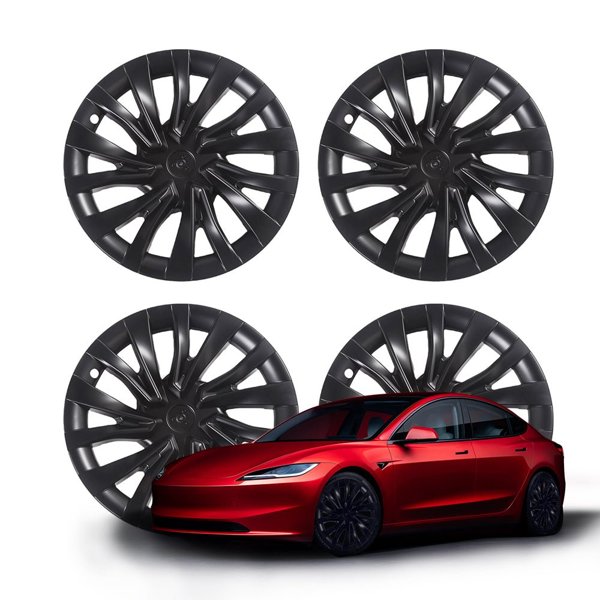 18-Inch 4-Piece ABS Nebula-Style Wheel Covers with Snap-On Clips for Tesla Model 3 Highland