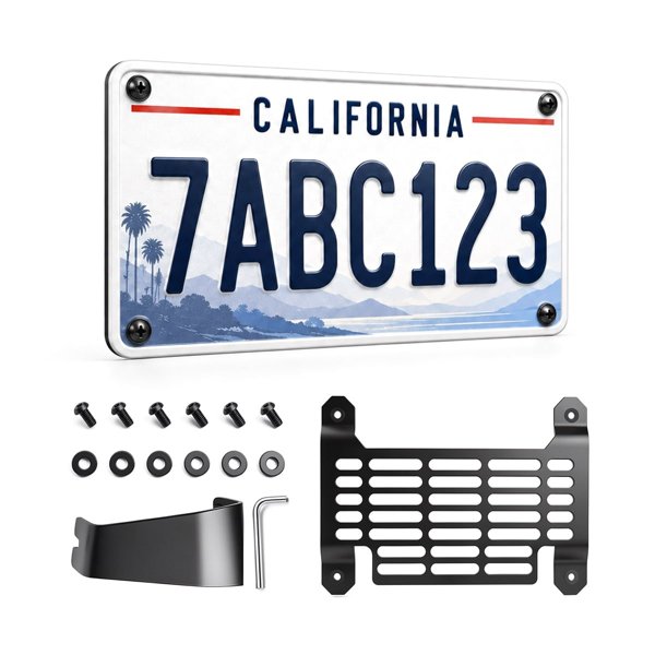 Aluminum Alloy Front License Plate Holder with No-Drill Anti-Theft Mount for Tesla Cybertruck