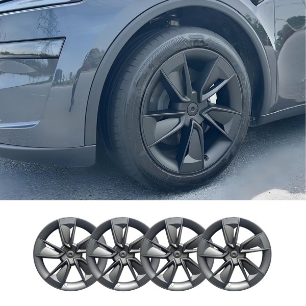19-Inch Crossflow PC+ABS Wheel Covers with Baked Paint & 6 Color Options for Tesla Model Y Juniper