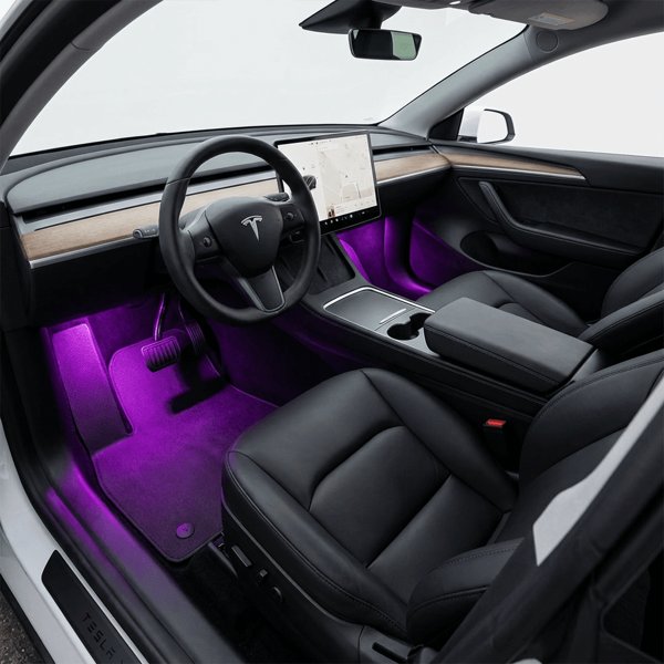 RGB LED Footwell Lights with Touch Control & 7 Solid Colors for Tesla Model 3 / Y / S