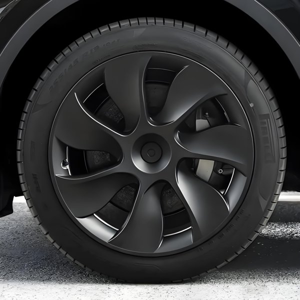 4-Piece Matte Black ABS Wheel Covers with Snap-On Fit for Tesla Model 3 / Model Y