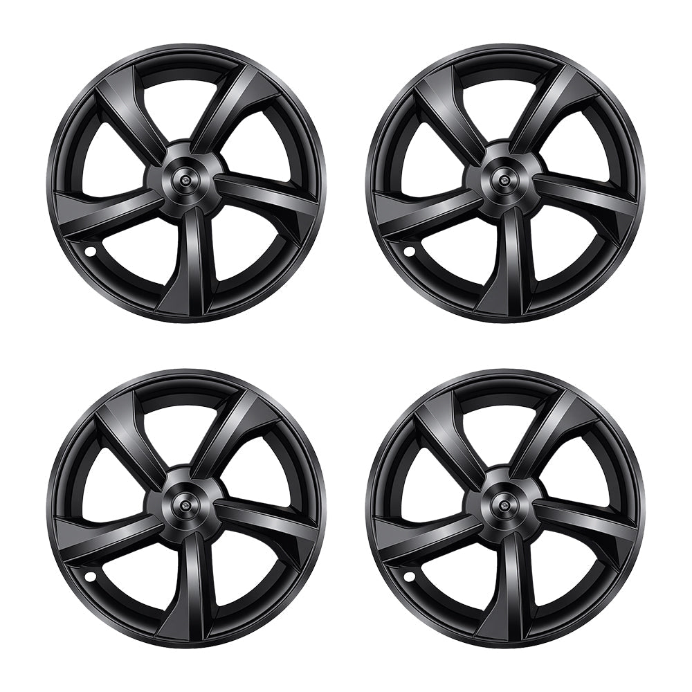 Glossy Black, Four Covers - TESVX Wheel Covers