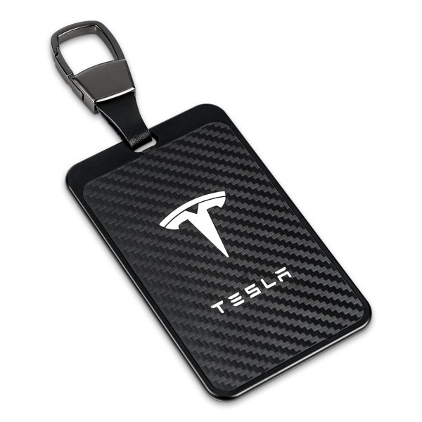 Aluminum Full-Cover Key Card Case with Metal or Cowhide Buckle for Tesla Model 3 / Model Y