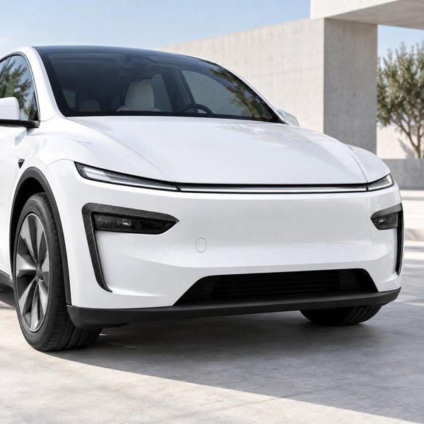 Split ABS Front Fog Light Bezel Covers with Glossy & Matte Carbon Fiber Pattern for Tesla Model Y Juniper / Model YL