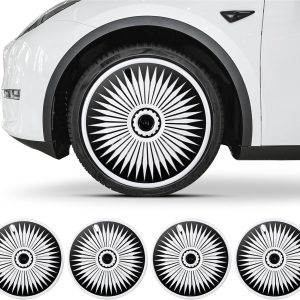 19-Inch 4-Piece Unlimited-Style Wheel Covers with Two-Tone Edge & Stripe Options for Tesla Model Y