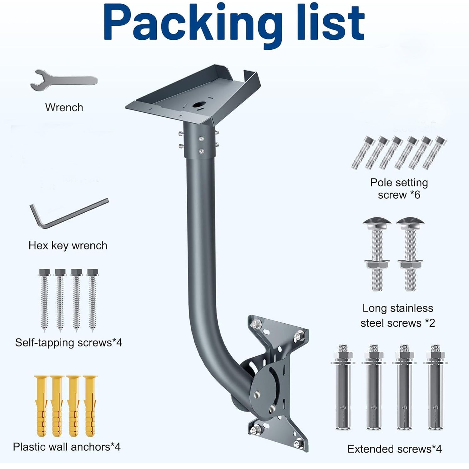 Bent-Kit Hardware Example - TESVX Roof and Wall Mount Kit