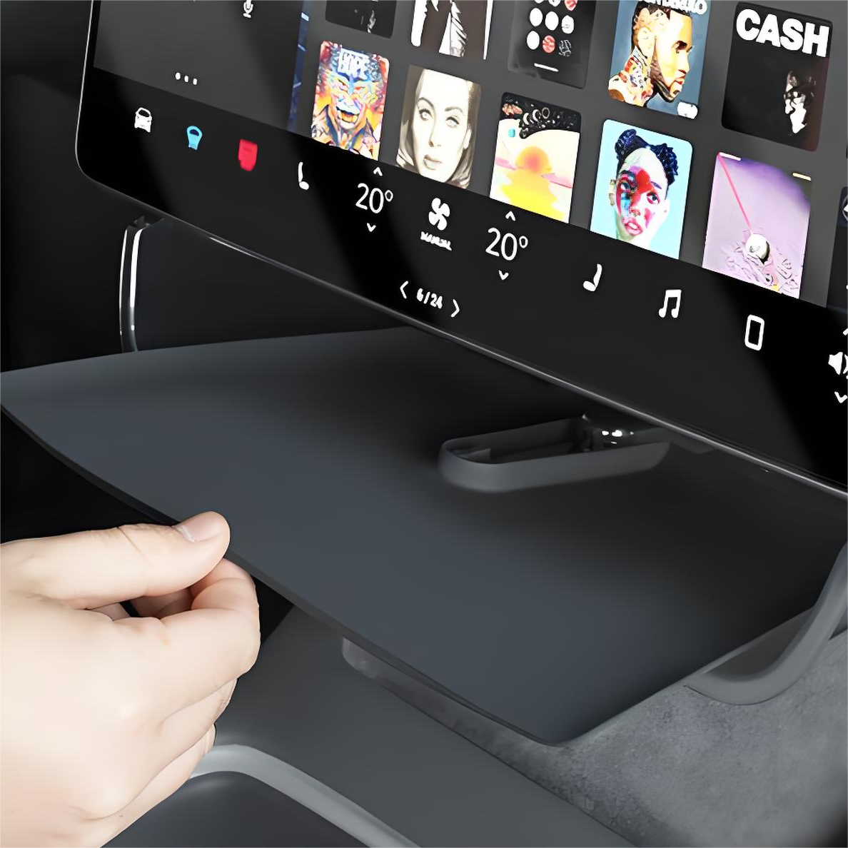 Stays Put and Quiet - TESVX Under-Screen Storage Organizer