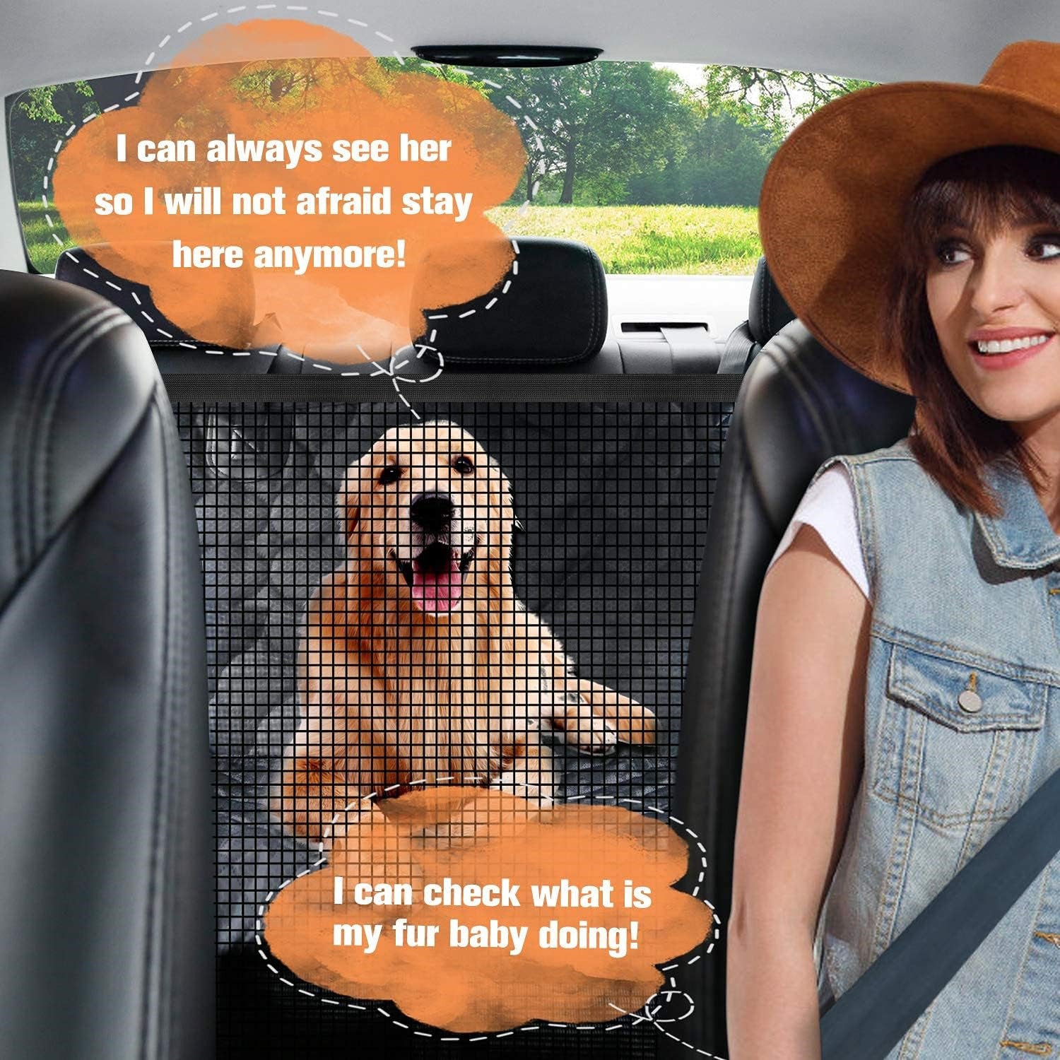 Mesh Window and Side Flaps - TESVX Dog Seat Cover Hammock