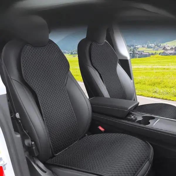 7-Piece Ice Silk Seat Cushion Set with Anti-Slip Base for Tesla Model 3 Highland / Model Y Juniper